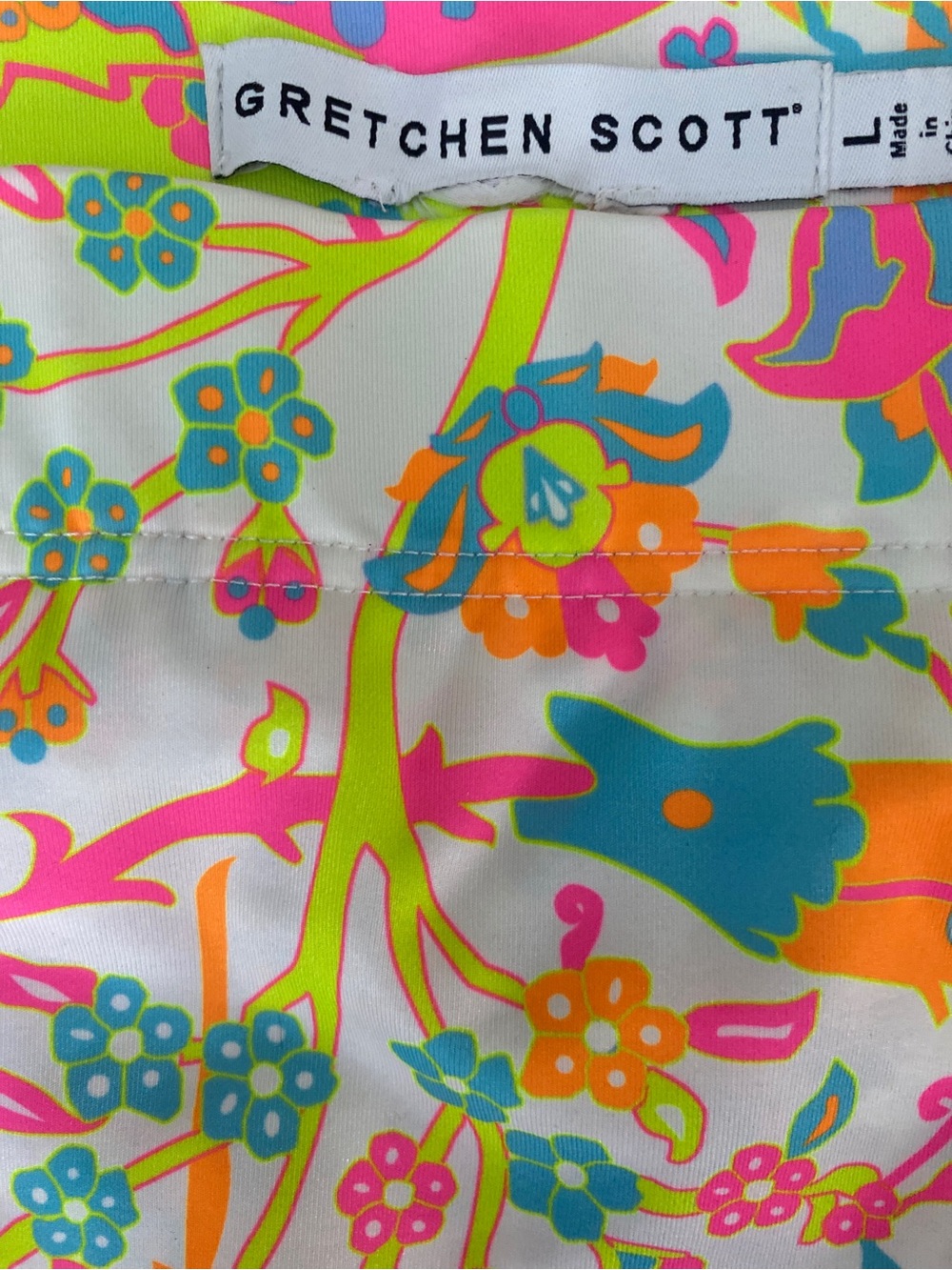 Gretchen Scott Designs Neon Floral Skort - L Blue, Pink, Orange, Green - Picture 3 of 4
